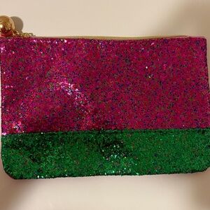 Sparkling Pink and Green IPSY Cosmetic Clutch